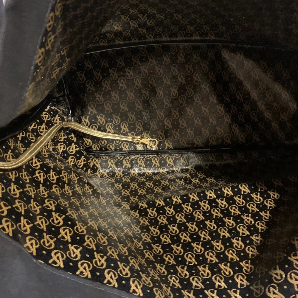 Victoria’sSecret Black/Gold Canvas Tote Bag